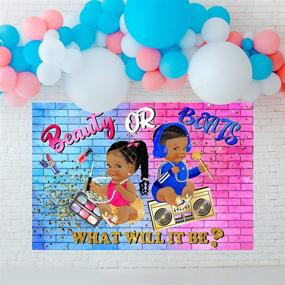 img 1 attached to 🎨 Graffiti-inspired Gender Reveal Backdrop Decorations: Beauty or Beats, Boy or Girl - Hip Hop 90s Style Party Supplies & Fresh Prince Princess Theme