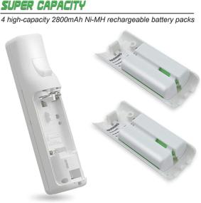 img 2 attached to 🔋 High-Capacity Ni-MH Battery Packs for Wii and Wii U Remote Controller - 4-Pack (2800mAh), Rechargeable Replacement for Nintendo Wii Remote Charging Station (Charger Not Included)