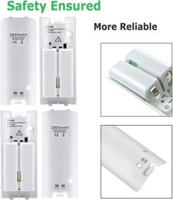 img 3 attached to 🔋 High-Capacity Ni-MH Battery Packs for Wii and Wii U Remote Controller - 4-Pack (2800mAh), Rechargeable Replacement for Nintendo Wii Remote Charging Station (Charger Not Included)