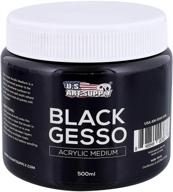 🖌️ u.s. art supply black gesso acrylic medium - 500ml tub (16.9oz) | quality & quantity logo