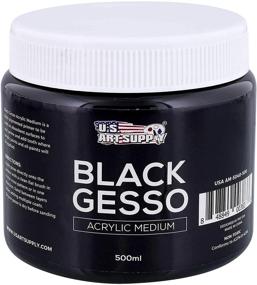 img 4 attached to 🖌️ U.S. Art Supply Black Gesso Acrylic Medium - 500ml Tub (16.9oz) | Quality & Quantity