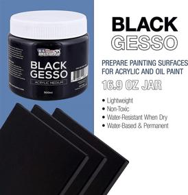 img 3 attached to 🖌️ U.S. Art Supply Black Gesso Acrylic Medium - 500ml Tub (16.9oz) | Quality & Quantity