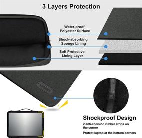 img 3 attached to 💦 Waterproof 13-14 Inch Laptop Sleeve Case: Durable, Shockproof, 360 Protective Bag with Handle - Compatible with MacBook Pro/Air, HP/ASUS/Acer/Dell/Mac/Lenovo/Notebook Computers