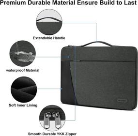 img 2 attached to 💦 Waterproof 13-14 Inch Laptop Sleeve Case: Durable, Shockproof, 360 Protective Bag with Handle - Compatible with MacBook Pro/Air, HP/ASUS/Acer/Dell/Mac/Lenovo/Notebook Computers