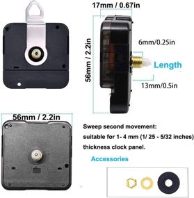 img 3 attached to 🕐 Quiet Ticking Quartz Wall Clock Movement - Battery Operated DIY Repair Part Kit with 3 Sets of Short Hands, Ideal for Dials up to 5/32 Inch Thick, Total Length of 1/2 Inch