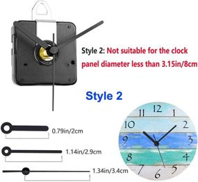img 1 attached to 🕐 Quiet Ticking Quartz Wall Clock Movement - Battery Operated DIY Repair Part Kit with 3 Sets of Short Hands, Ideal for Dials up to 5/32 Inch Thick, Total Length of 1/2 Inch