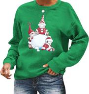 👕 festive and adorable: women's christmas sweatshirts with cute santa graphic for winter casual style logo