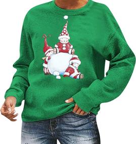 img 4 attached to 👕 Festive and Adorable: Women's Christmas Sweatshirts with Cute Santa Graphic for Winter Casual Style