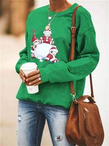 img 3 attached to 👕 Festive and Adorable: Women's Christmas Sweatshirts with Cute Santa Graphic for Winter Casual Style