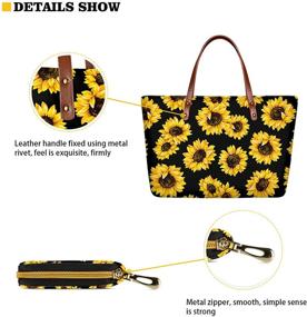 img 1 attached to 🌻 Coloranimal Shoulder Handbags & Wallets with Sunflower Design - Perfect for American Women