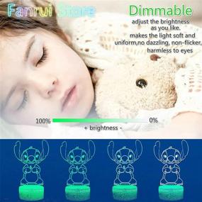 img 1 attached to 🌺 Lilo and Stitch 3D LED Lamp: 7 Colors Smart Touch Remote Control Night Light for Home Décor, Kids Toys, Xmas/Birthday Gift