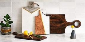 img 3 attached to 🪓 Main + Mesa Modern Boho Mango Wood Cutting Board: Handle for Chopping, Cheese Boards, and Charcuterie Serving Trays – Dark Finish, Medium Size, EC0694