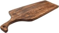 🪓 main + mesa modern boho mango wood cutting board: handle for chopping, cheese boards, and charcuterie serving trays – dark finish, medium size, ec0694 logo