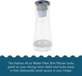 img 3 attached to 💧 Hydros 40oz Water Filter Slim Pitcher: Powered by Fast Flo Tech for 40 Second Quick Fill-Up, 5 Cup Capacity, BPA Free, White