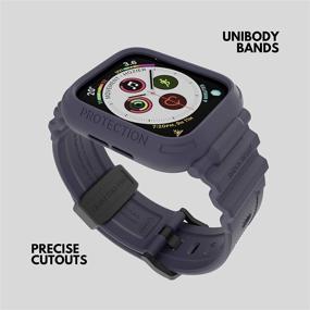 img 1 attached to 🕒 Elkson Совместимость с Apple Watch Series 6 SE 5 4: Чехол Quattro Pro для защиты от падений и ремешок 44 мм - синий - прочный военный класс, ударопрочный, защищенный, мужчины и женщины