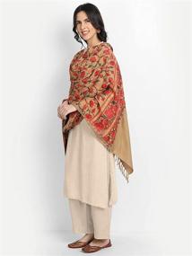 img 2 attached to Kashmir Women Indian Embroidery Flower Women's Accessories in Scarves & Wraps