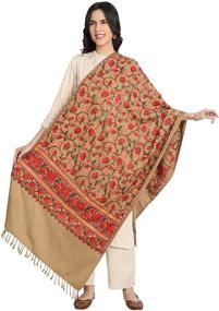 img 4 attached to Kashmir Women Indian Embroidery Flower Women's Accessories in Scarves & Wraps