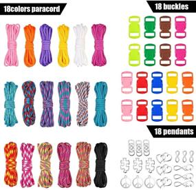 img 3 attached to 🌈 Ultimate Paracord Bracelet Making Set - Craft Custom Friendship Bracelets with 18 Vibrant Colors, 10 Feet Paracord, Buckles & Charms - Complete DIY Jewelry Kit for Personalized Fashion