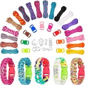 img 4 attached to 🌈 Ultimate Paracord Bracelet Making Set - Craft Custom Friendship Bracelets with 18 Vibrant Colors, 10 Feet Paracord, Buckles & Charms - Complete DIY Jewelry Kit for Personalized Fashion