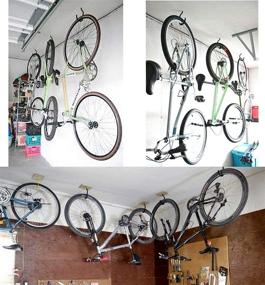 img 1 attached to 🚴 ALAZCO 4pc Heavy Duty Bike Hook & Utility Storage - Efficient Space Maximizer Storage Organizer for Garage, Basement, Tool Shop - Wall and Ceiling Mount for Bicycles, Garden Hoses, Cords & More, Supports up to 60 lbs