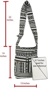 img 2 attached to 👜 Tribe Azure Aztec Black White Woven Handmade Crossbody Hobo Women Shoulder Bag: Casual & Chic Large Sling