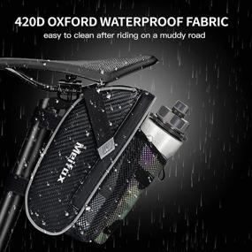 img 1 attached to Water-Resistant Bike Saddle Bag – Meifox Cycling Wedge Pack with Reflective Stripes, Under Seat Storage Bag & Water Bottle Holder for Mountain Road Bikes