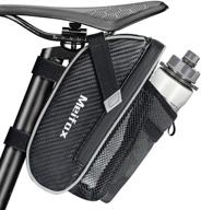 water-resistant bike saddle bag – meifox cycling wedge pack with reflective stripes, under seat storage bag & water bottle holder for mountain road bikes logo