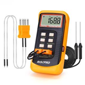 img 4 attached to 🌡️ RISEPRO Dual Measurement Meter Sensor - Handheld Desktop High Temperature Kelvin Scale Thermometer with 2 Channels, 4 Thermocouples (2 Wired & 2 Stainless Steel) -58~2372°F (-50~1300°C)