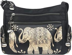 img 3 attached to 👜 Многофункциональные женские сумки через плечо с изображением слона с множеством карманов и кошельков