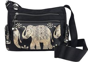 img 4 attached to 👜 Многофункциональные женские сумки через плечо с изображением слона с множеством карманов и кошельков