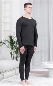 img 2 attached to 🔥 YIMANIE Men's Ultra Soft Thermal Underwear Set Long Johns Top and Bottom