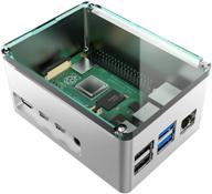 алюминиевый корпус anidees silver extra high pi для raspberry pi 4 model b логотип