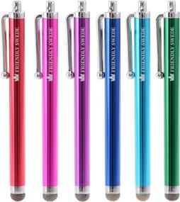 img 3 attached to 🖊️ The Friendly Swede Bundle Micro-Knit Hybrid Fiber Tip Universal Capacitive Stylus Pens - Vibrant Colors (Hot Pink, Aqua Blue, Green, Dark Blue, Red, Purple)