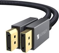 🔌 кабель displayport высокой скорости с сертификатом vesa от ivanky - 6,6 фт / 2м, 4k@60гц, 2k@165гц, 2k@144гц, золоченый с оплеткой, для игрового монитора, графической карты, телевизора, пк, ноутбука. логотип