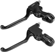 🚴 black stainless steel bicycle brake lever pair with extended 160mm handlebar, 22.2mm diameter | ideal for road, mountain, and folding bikes logo