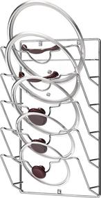 img 4 attached to 🍳 Organize Your Kitchen with the Wall Door Mounted Pot Lid Rack in Chrome Finish