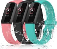 💪 veezoom fitbit luxe bands - adjustable breathable soft silicone slim wristband for luxe fitness and wellness tracker women men, quick release sport replacement straps logo