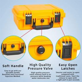 img 2 attached to 📷 HILDRYN Waterproof Hard Case with Foam, Yellow 13.18x10.23x5.12 inches - Hard Sided Plastic Camera Case for Outdoor, Travel, Household & Safety Storage - TSA Approved