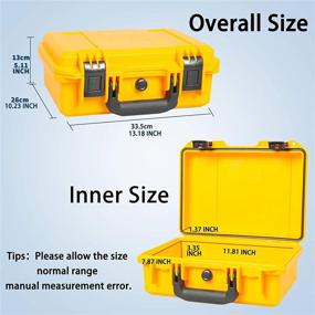 img 3 attached to 📷 HILDRYN Waterproof Hard Case with Foam, Yellow 13.18x10.23x5.12 inches - Hard Sided Plastic Camera Case for Outdoor, Travel, Household & Safety Storage - TSA Approved