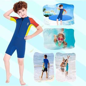 img 3 attached to Neoprene Wetsuit Toddler Swimsuit Protection Sports & Fitness