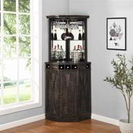 🍷 stylish home source charcoal corner bar unit: wine rack & lower cabinet included! logo