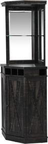 img 2 attached to 🍷 Stylish Home Source Charcoal Corner Bar Unit: Wine Rack & Lower Cabinet Included!