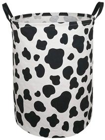 img 4 attached to 🐄 KUNRO Toy Bin: Waterproof Storage Organizer for Nursery Hamper - Home Decor Closet Kids Bedroom Laundry - Baby Gift Shelf Baskets - Round Cow Pattern