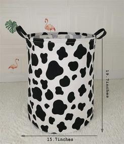 img 3 attached to 🐄 KUNRO Toy Bin: Waterproof Storage Organizer for Nursery Hamper - Home Decor Closet Kids Bedroom Laundry - Baby Gift Shelf Baskets - Round Cow Pattern