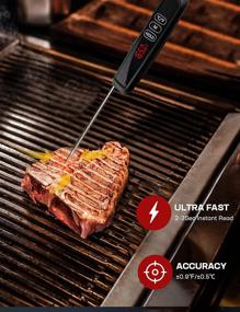 img 1 attached to 🌡️ Digital Cooking Thermometer for Liquids & Grilling Meat, Instant Read BBQ Thermometer for Turkey/BBQ/Baking/Candy, with Magnet & Alarm Function, Dual Probe Waterproof, -58/572 °F