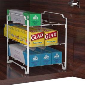 img 1 attached to Maximize Your Kitchen Space with the 📦 NEX Kitchen Wrap Organizer Rack - 2 PACK Stackable!