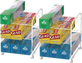 img 4 attached to Maximize Your Kitchen Space with the 📦 NEX Kitchen Wrap Organizer Rack - 2 PACK Stackable!