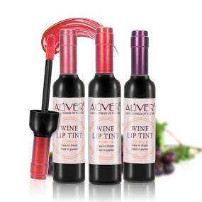 img 2 attached to Long-Lasting Wine Lip Tint - 6 Color Options, Natural Liquid Lipstick Gloss with Matte Finish - Mini Makeup Sticks in Wine Bottle Design