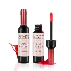 img 1 attached to Long-Lasting Wine Lip Tint - 6 Color Options, Natural Liquid Lipstick Gloss with Matte Finish - Mini Makeup Sticks in Wine Bottle Design