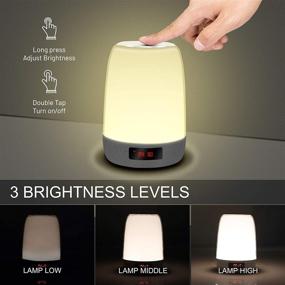 img 3 attached to 🌙 REAWUL Night Light Bluetooth Speaker: Alarm Clock, Dimmable Beside Table Lamp with 7 Color Options - Perfect Gift for Women, Men, Teens, and Kids